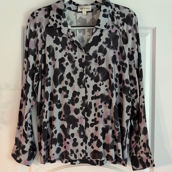 Raglan Sleeve Leopard Print Button Down Blouse from Cloth & Stone - Picture 1 of 9
